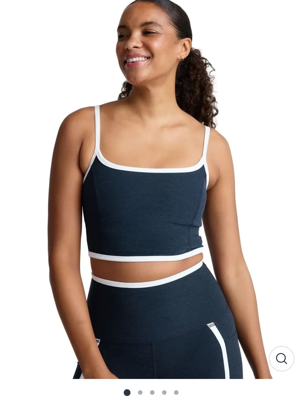 Beyond Yoga Navy Crop Tank with White Trim